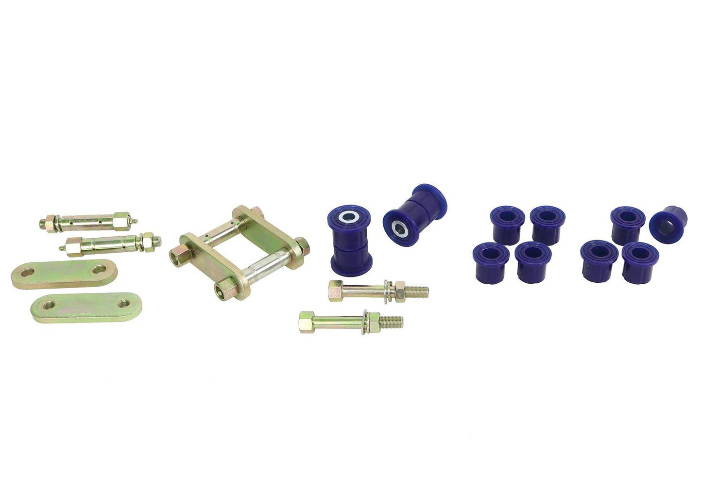 Superpro Rear Leaf Spring Bush Kit & Greaseable Shackle/Pin Kit for Nissan Navara NP300 D23 4WD - Leaf (15-)