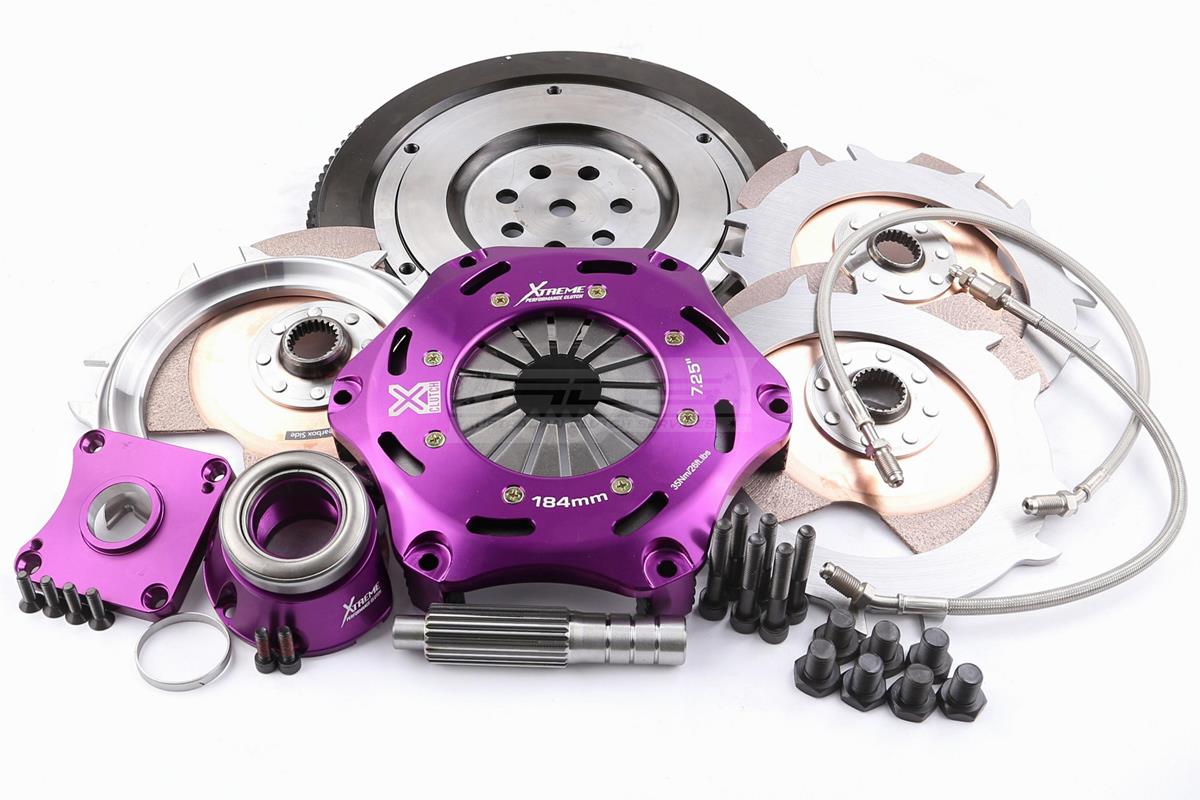 Xtreme Performance - 184mm Rigid Ceramic Triple Plate Clutch Kit Incl Flywheel & CSC - Mitsubishi Lancer EVO VII (CT9A) (01-03)