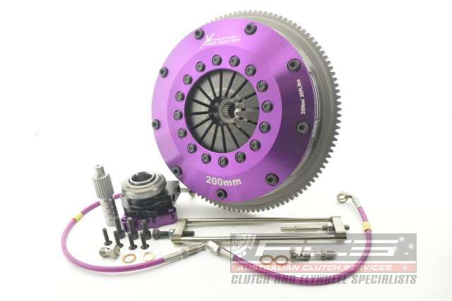 Xtreme Performance - 200mm Sprung Ceramic Twin Plate Clutch Kit Incl Flywheel & CSC 1200Nm - Mitsubishi Lancer EVO VIII - 260 (CT9A) (04-05)