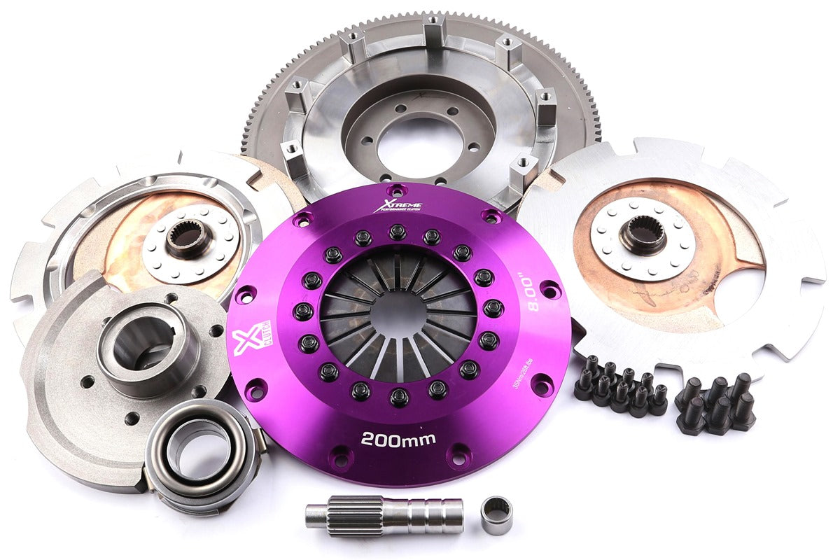Xtreme Performance - 200mm Rigid Ceramic Twin Plate Clutch Kit Incl Flywheel 1200Nm - Mazda RX-7 1.3 Turbo (FC3S. FC1031) (87-89)