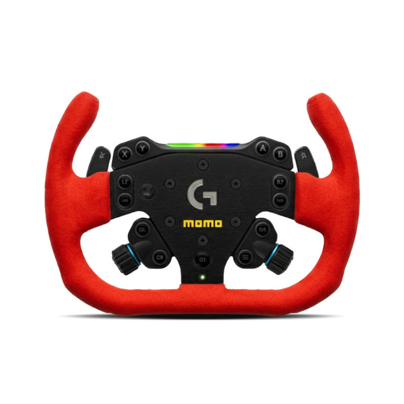 MOMO x Logitech GT-Racer 290 Sim Steering Wheel - Black Spoke/Red Microfibre