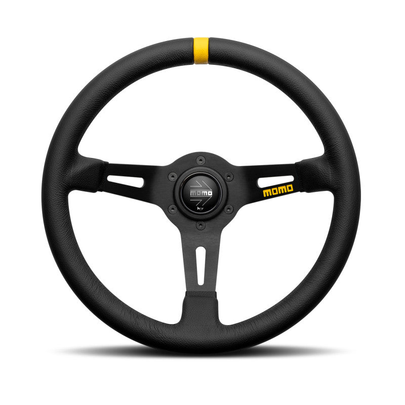 MOMO Mod. 08 Steering Wheel - Black Spoke/Black Leather 330mm