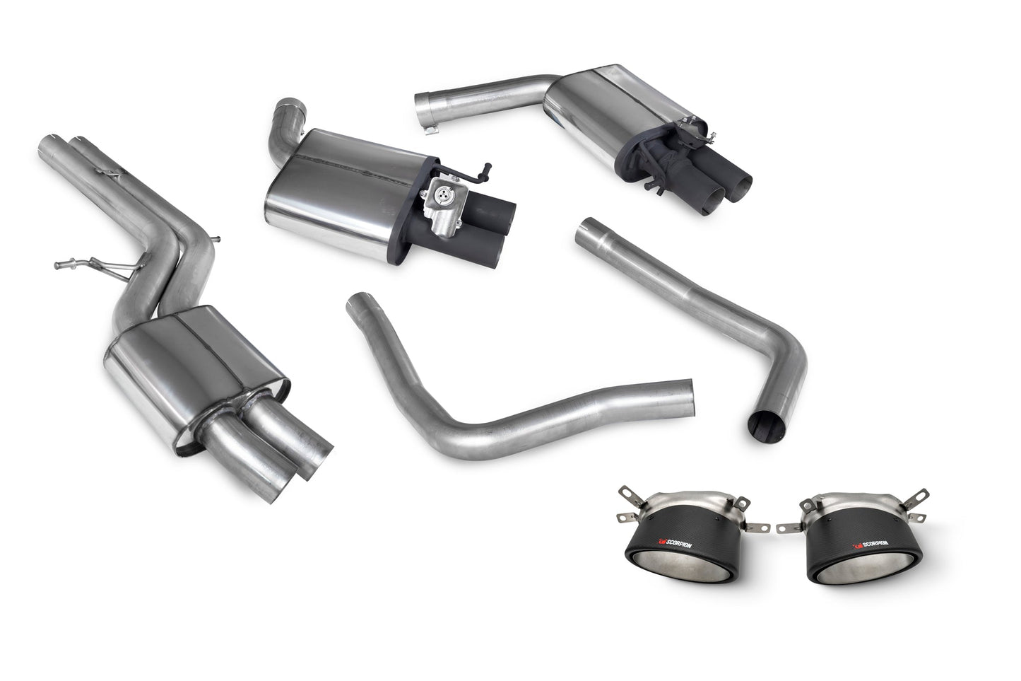 Scorpion Resonated Half Exhaust with Trims (Ascari RS) for Audi RS6 C7 (13-18)