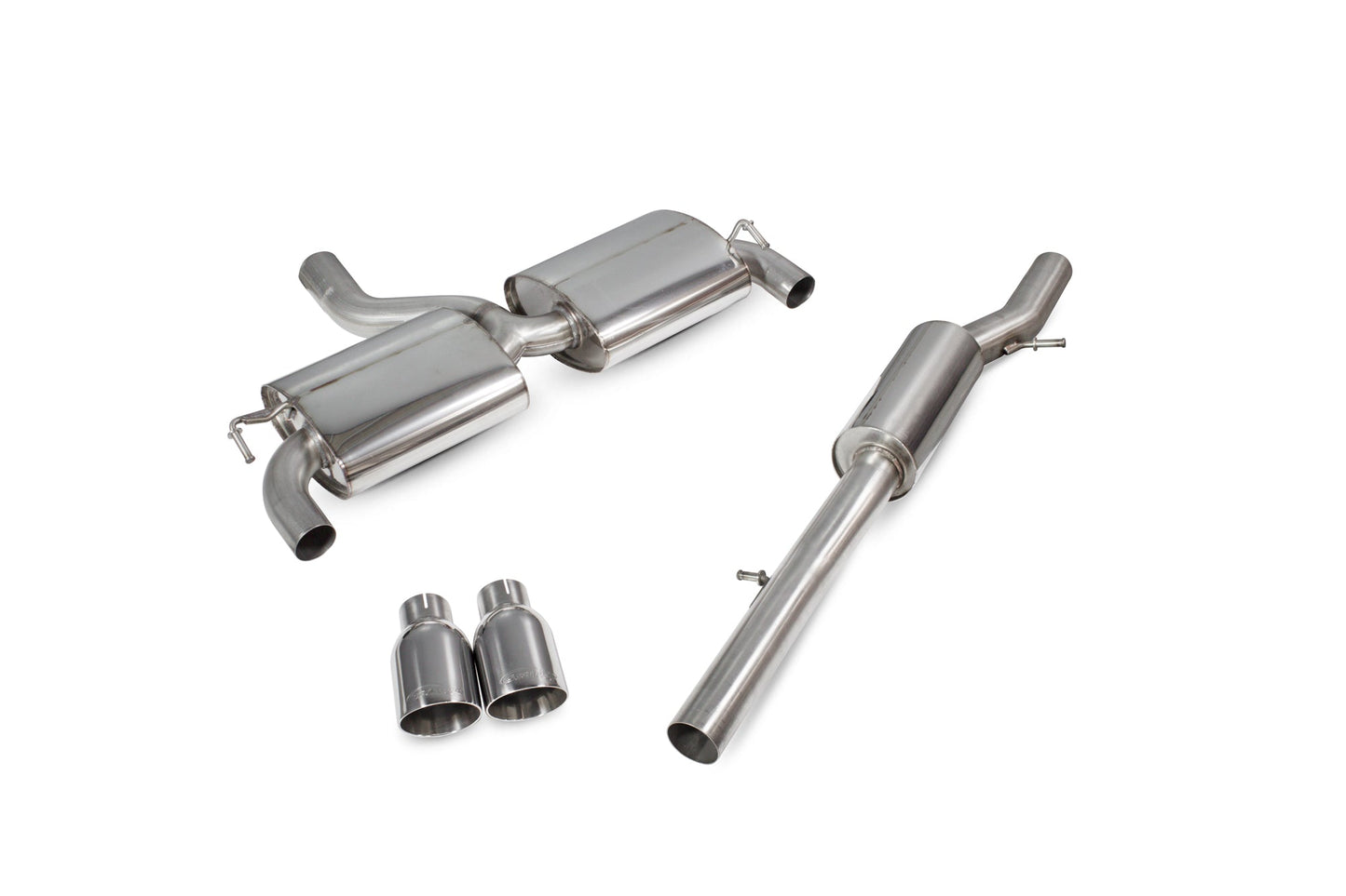 Scorpion Resonated Cat-Back Exhaust (Black Daytona Twin) for VW Golf Mk4 R32 (03-05)