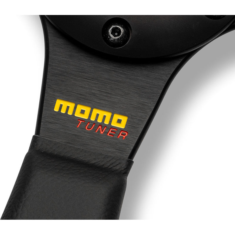 MOMO Tuner Steering Wheel - Black Spoke/Black Leather 320mm