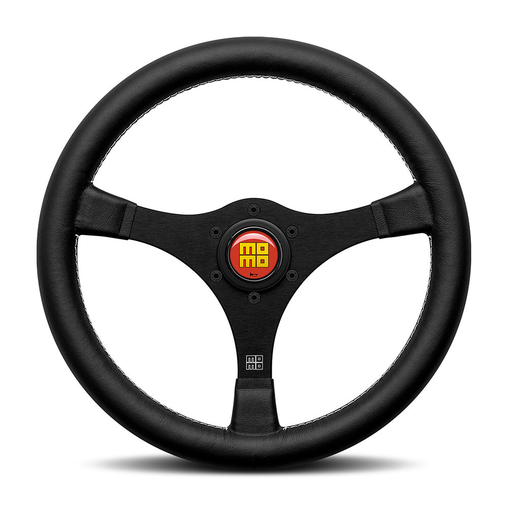 MOMO Indy Heritage Steering Wheel - Mahogany Wood/Black Spoke