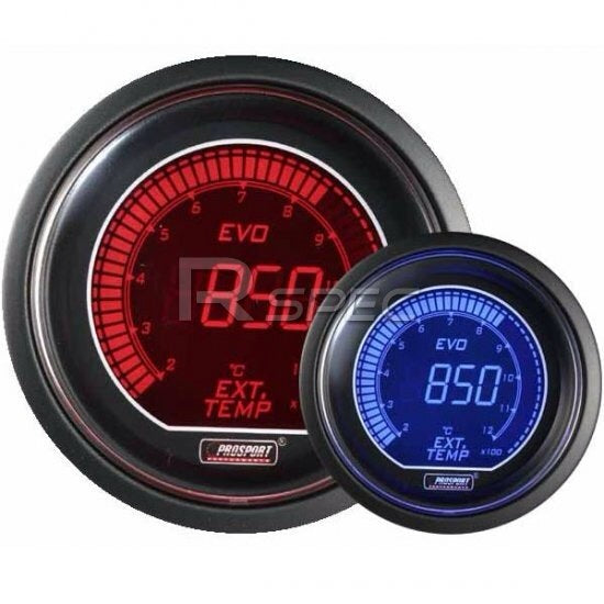 Prosport 52mm Evo LCD Red / Blue EGT Exhaust Temp Gauge