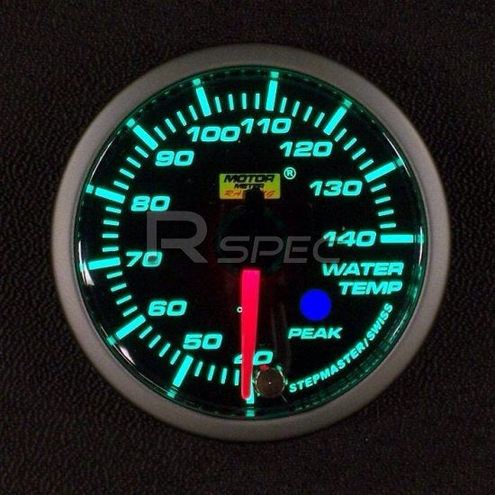 Prosport 52mm Green Stepper Motor (Peak) Water Temperature Gauge (°C)