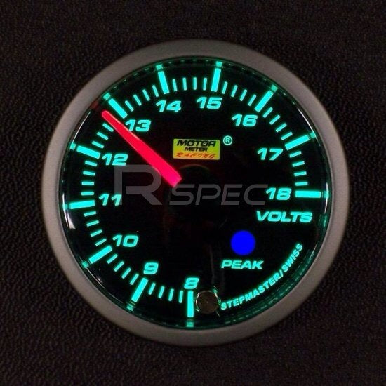 Prosport 52mm Green Stepper Motor (Peak) Voltage Gauge