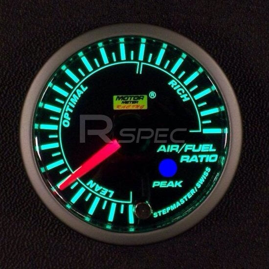 Prosport 52mm Green Stepper Motor (Peak) Air/Fuel Ratio Gauge