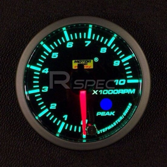 Prosport 52mm Green Stepper Motor (Peak) Rev Counter (0-10,000 rpm)