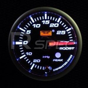 Prosport 52mm Smoked Stepper Motor (Peak) Turbo Boost Gauge (PSI)