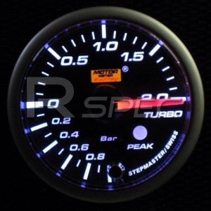 Prosport 52mm Smoked Stepper Motor (Peak) Turbo Boost Gauge (Bar)