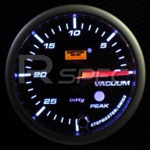Prosport 52mm Smoked Stepper Motor (Peak) Vacuum Gauge (HG)