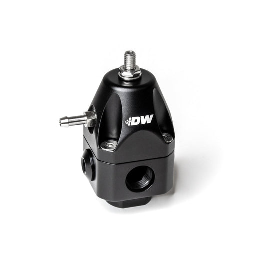 DeatschWerks DWR1000c Adjustable Fuel Pressure Regulator, Anodized Black. Dual -6AN Inlet and -6AN Outlet. Universal Fitment