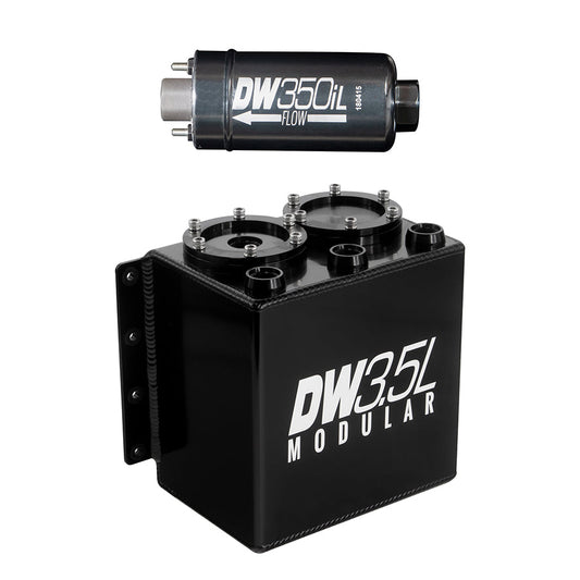 DeatschWerks DW 3.5L Modular Surge Tank, Universal. Includes 1 350IL In-Line Fuel Pump