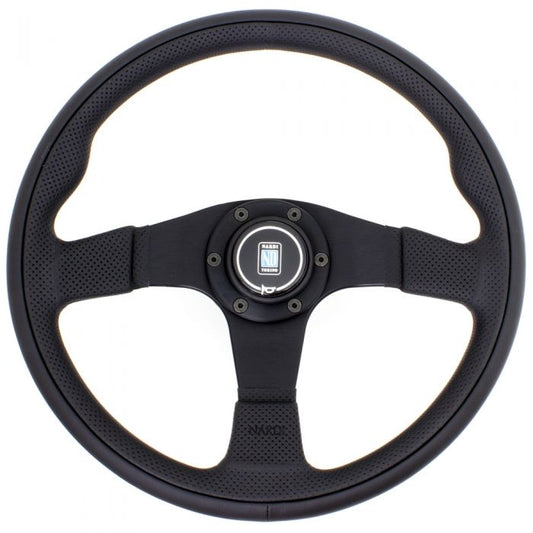 Nardi Twin Line Leather Steering Wheel 350mm with Black Spokes