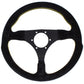 Personal Fitti Racing Suede Steering Wheel 320mm with Yellow Stitching Black Spokes