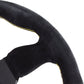 Personal Grinta Suede Steering Wheel 330mm with Yellow Stitching and Black Spokes