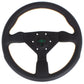 Personal Grinta Kingston Leather Steering Wheel 330mm with Red/Green/Yellow Stitching and Black Spokes
