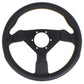 Personal Grinta Kingston Leather Steering Wheel 330mm with Red/Green/Yellow Stitching and Black Spokes
