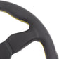 Personal Grinta Leather Steering Wheel 350mm with Yellow Stitching and Black Spokes