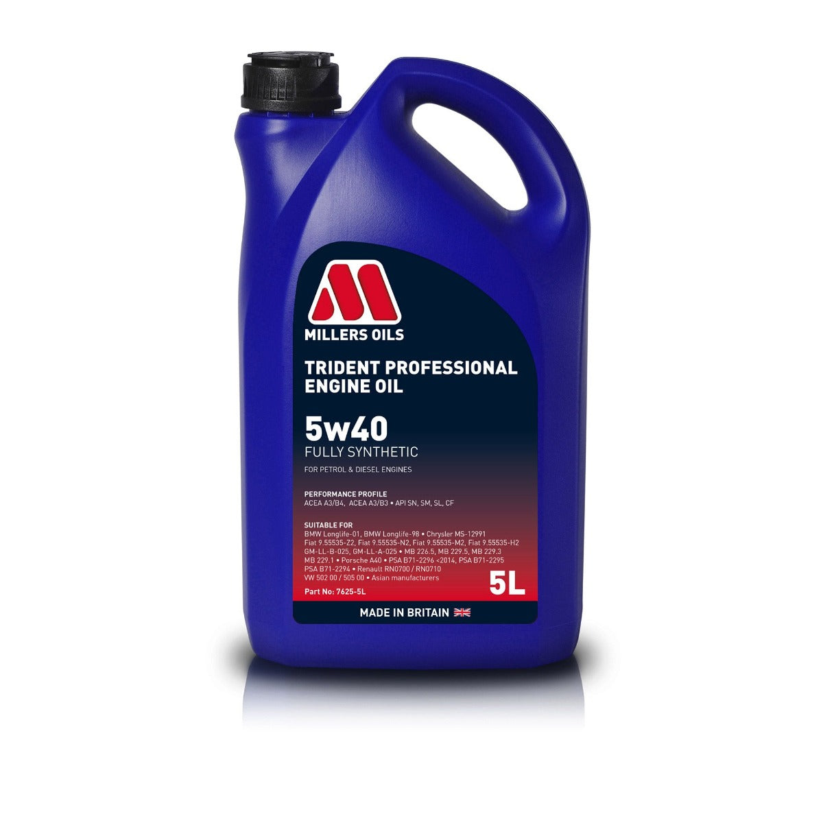 Millers Trident Professional 5w40 Engine Oil (5L)
