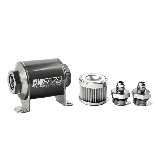 DeatschWerks DW In-Line Fuel Filter Element and Housing Kit, Stainless Steel (8-03-070-010K-6)