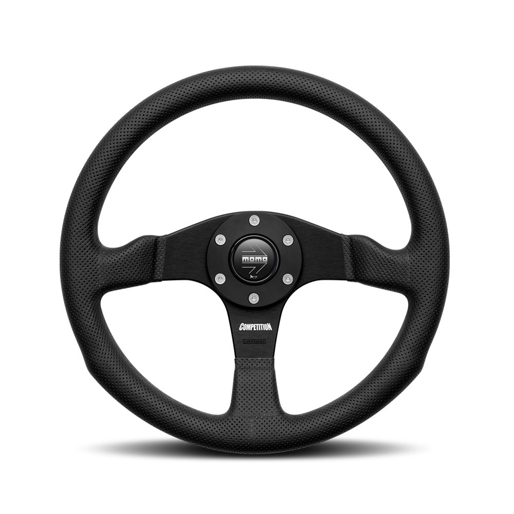 MOMO Competition Steering Wheel - Black Leather & Spokes 350mm*