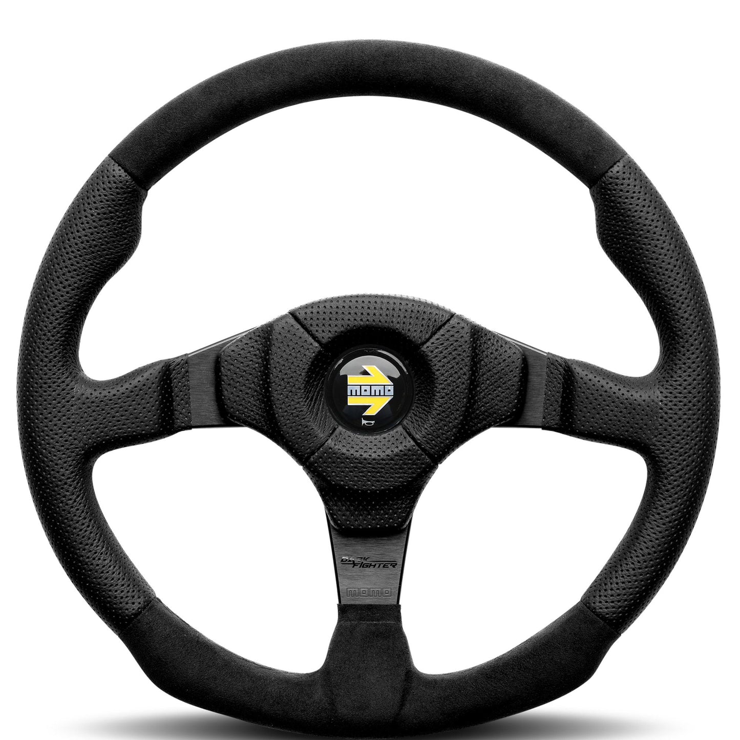 MOMO Dark Fighter Steering Wheel - Black Leather/Alcantara 350mm