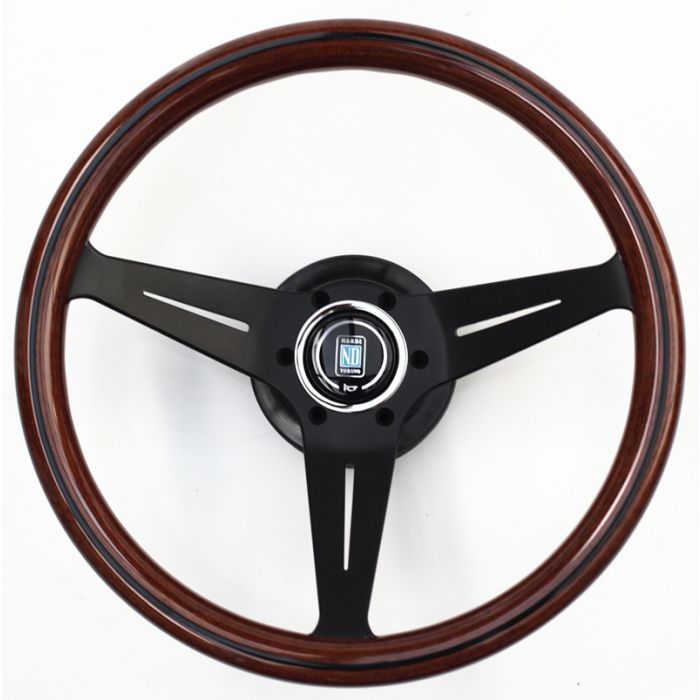 Nardi Deep Corn Wood Steering Wheel 350mm with Black Spokes