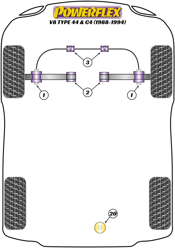 Powerflex Steering Arm To Rack Bush for Audi V8 Type 44 & C4 (88-94)
