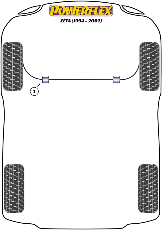 Powerflex Front Anti Roll Bar Bush (2 Piece Brackets) for Lancia Zeta (94-02)