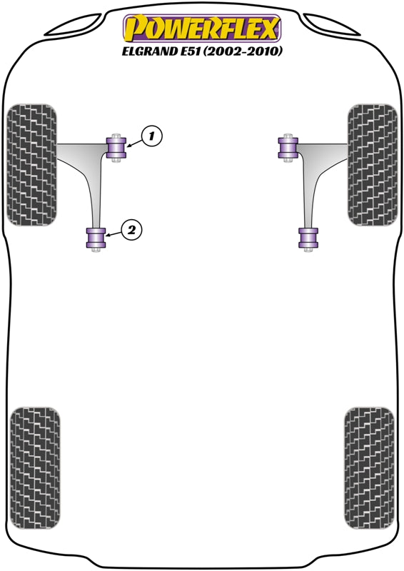 Powerflex Front Arm Rear Bush for Nissan Elgrand E51 (02-10)