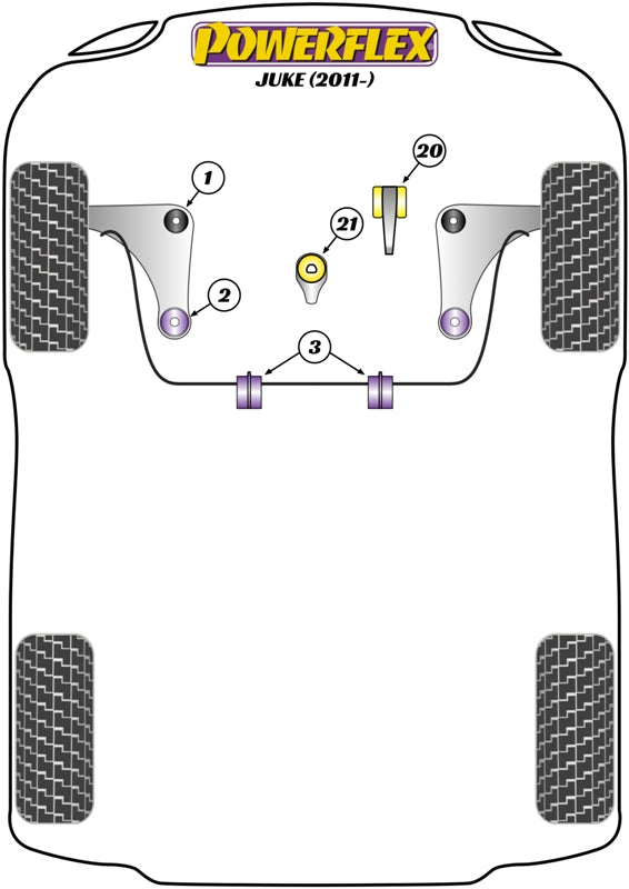 Powerflex Lower Engine Mount Insert (Rubber) for Nissan Juke (11-)