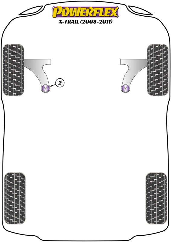 Powerflex Black Front Wishbone Rear Bush for Nissan X-Trail (08-11)