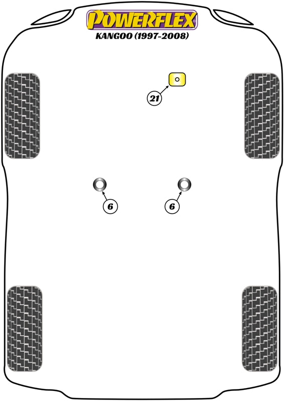 Powerflex Front Upper Right Engine Mount Insert for Renault Kangoo (97-08)