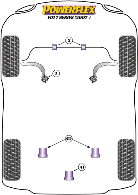 Powerflex Black Rear Diff Rear Mount Bush for BMW 7 Series F01 (07-)