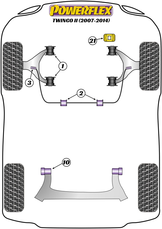 Powerflex Front Suspension Top Mount for Renault Twingo II (07-14)