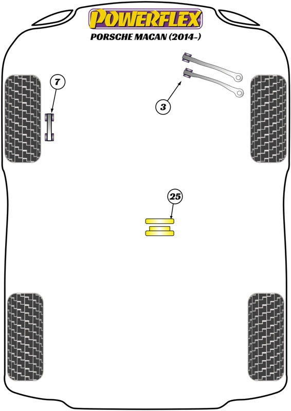 Powerflex Black Front Upper Control Arm Camber Bush for Porsche Macan (14-)