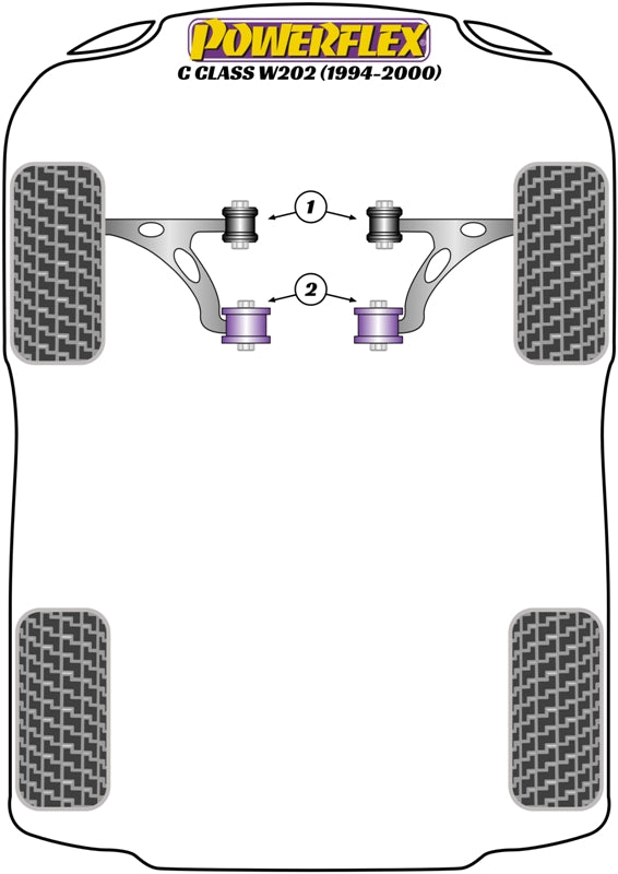 Powerflex Black Front Control Arm Front Bush for Mercedes C Class W202 (94-00)