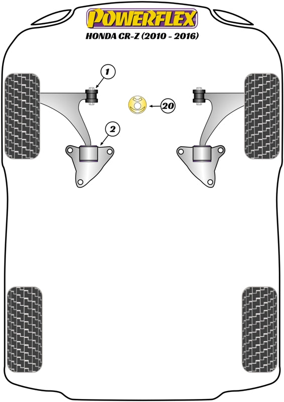 Powerflex Black Lower Engine Mount Bush Insert for Honda CR-Z (10-16)