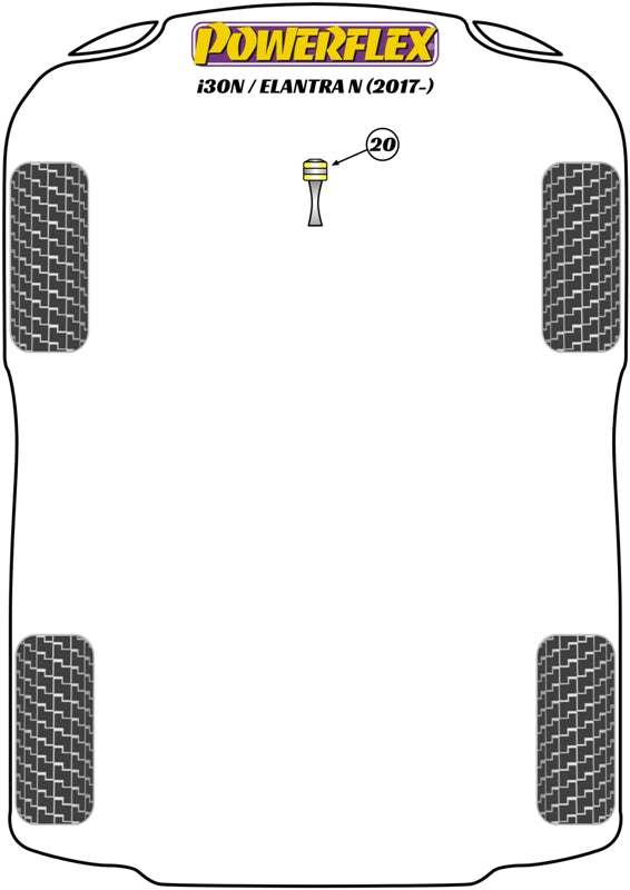 Powerflex Lower Torque Mount Bush - Track for Hyundai i30N / Elantra N (17-)