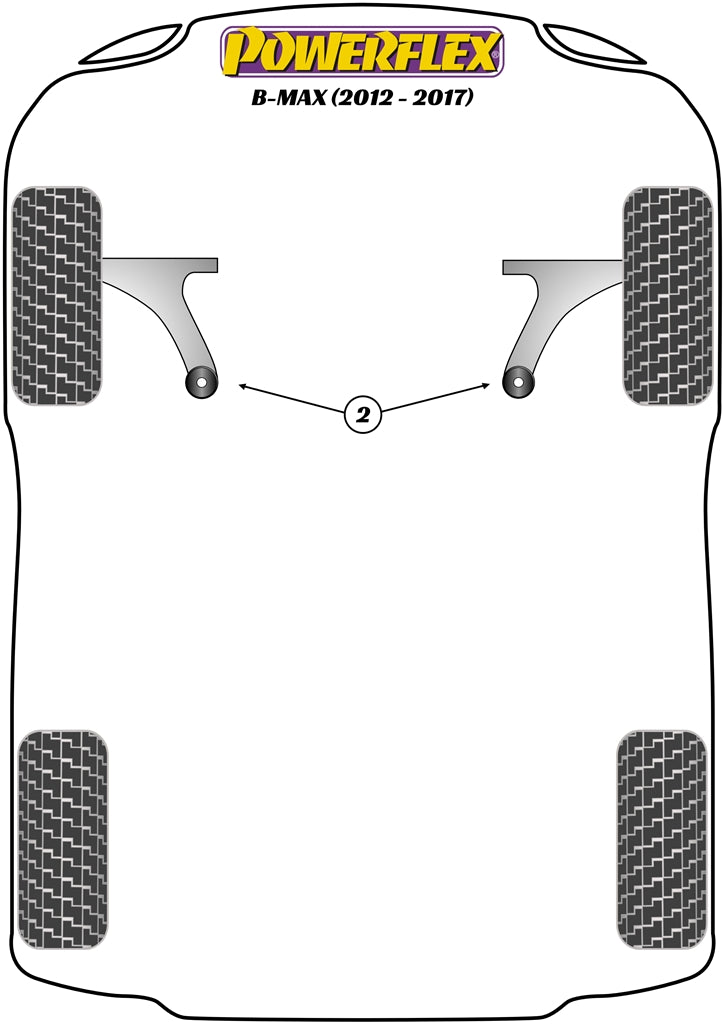 Powerflex Front Arm Rear Bush (Caster Adjustable) for Ford B-Max (12-17)