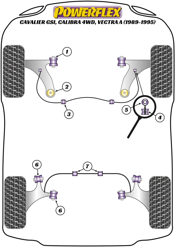 Powerflex Black Rear Trailing Arm Adjuster Bush for Vauxhall Cavalier GSI 89-95