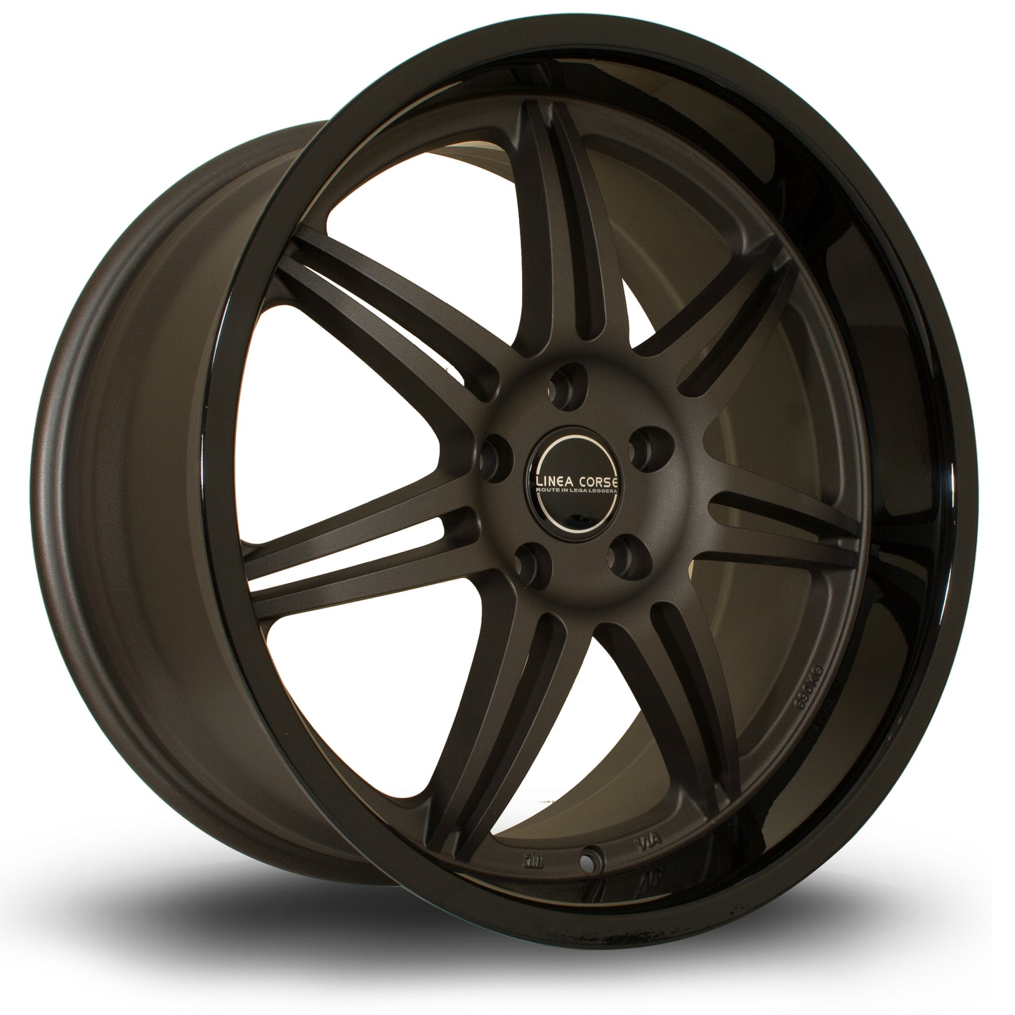 Linea Corse Dyna - 19x10 | 5x120 | ET37 | Flat Gunmetal/Gloss Black Lip