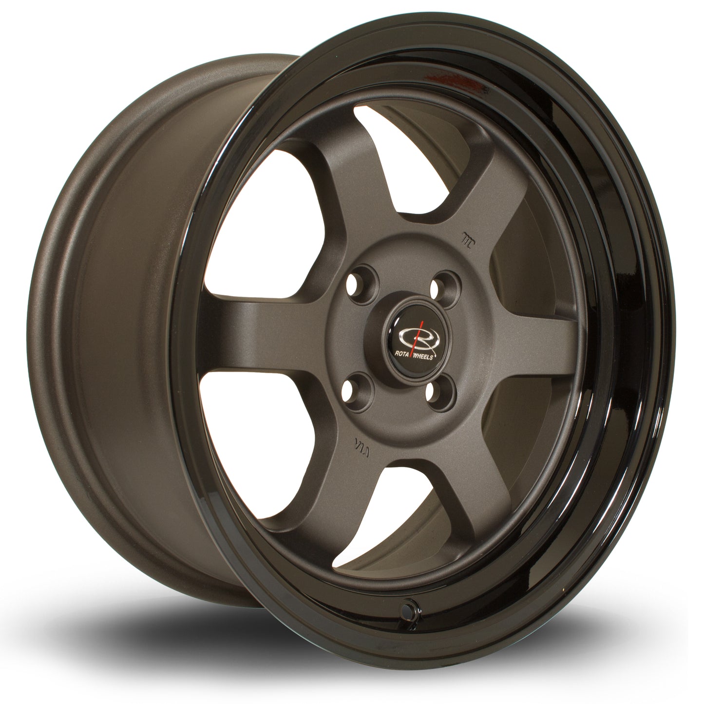 Rota Grid-V Alloy Wheels - 15x7 | 4x100 | ET20 | Flat Gunmetal/Gloss Black Lip