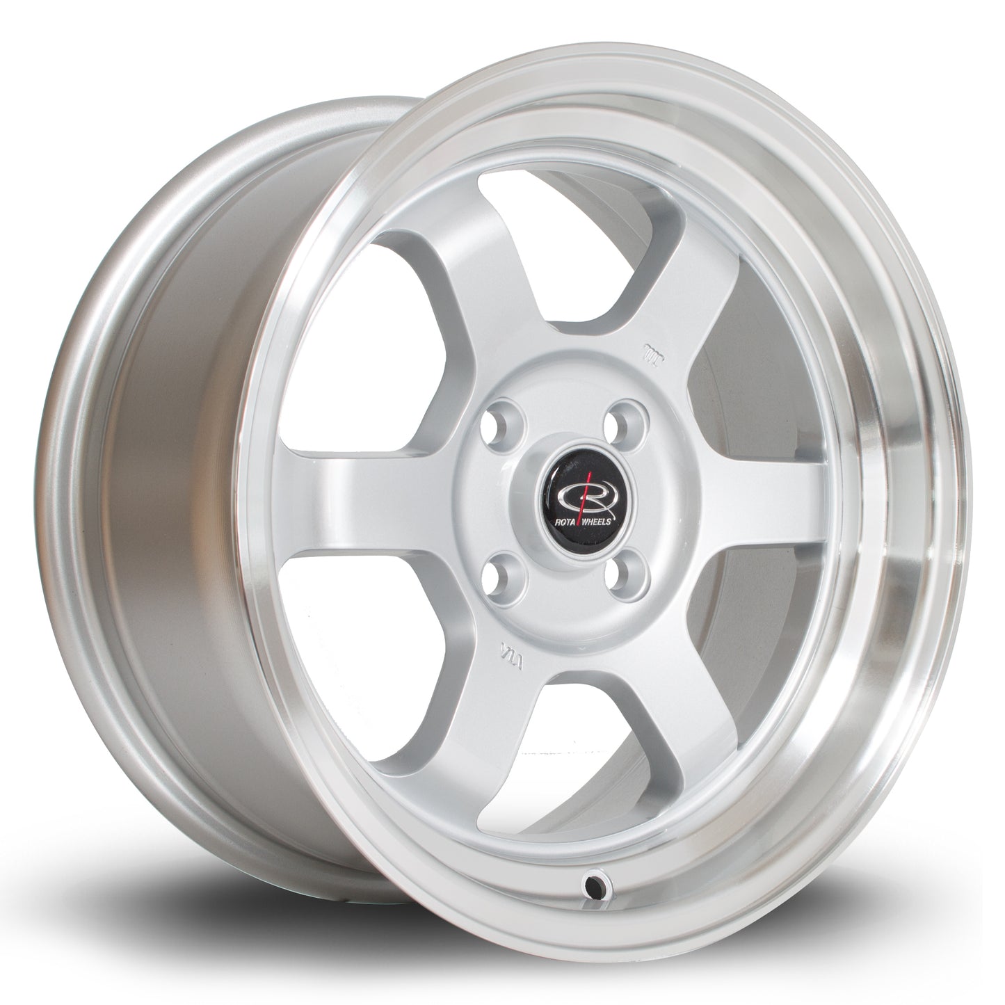 Rota Grid-V Alloy Wheels - 15x7 | 4x108 | ET20 | Silver/Polished Lip