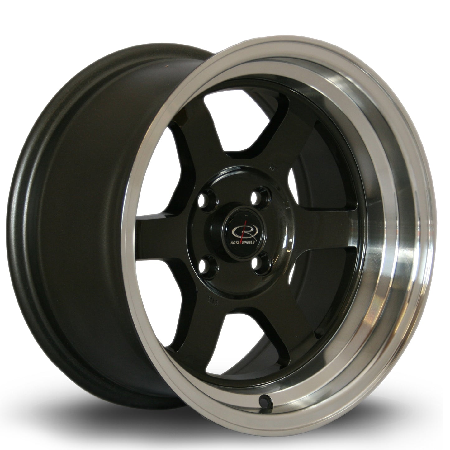 Rota Grid-V Alloy Wheels - 15x8 | 4x100 | ET0 | Gunmetal/Polished Lip