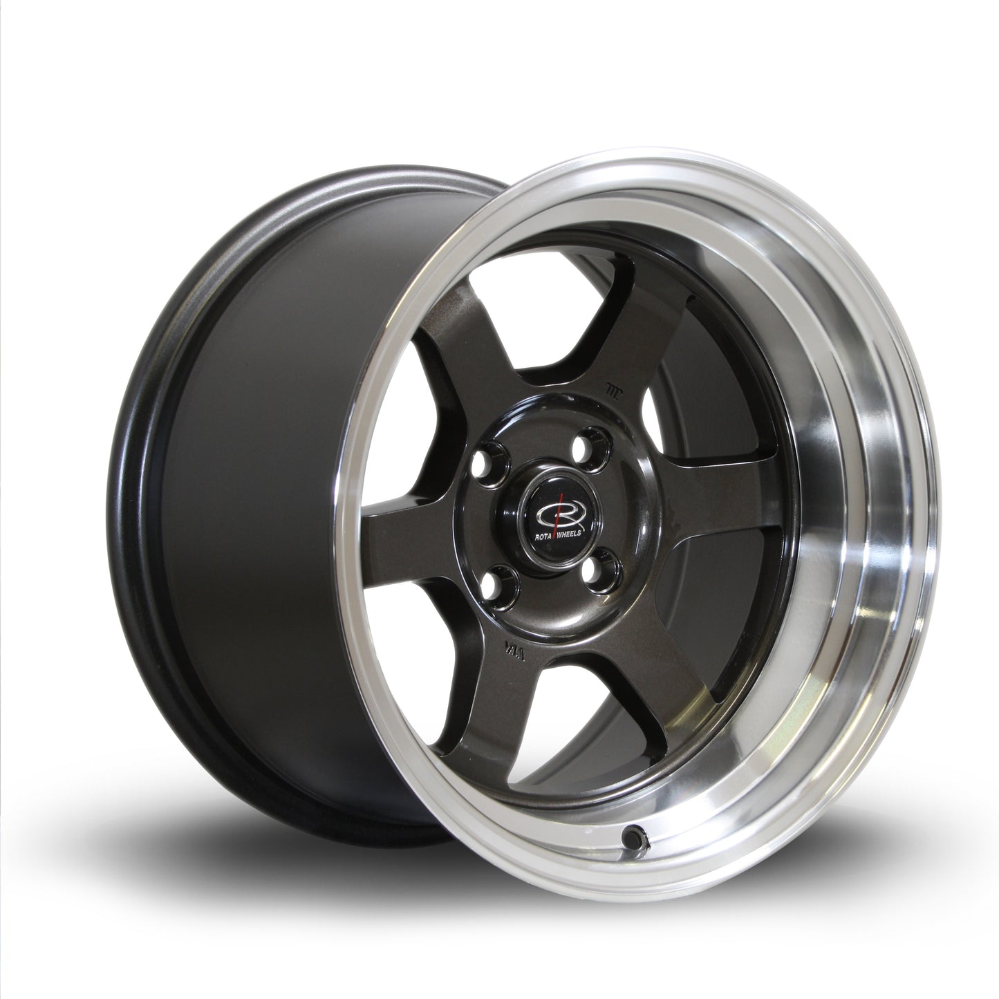 Rota Grid-V Alloy Wheels - 15x9 | 4x100 | ET0 | Gunmetal/Polished Lip